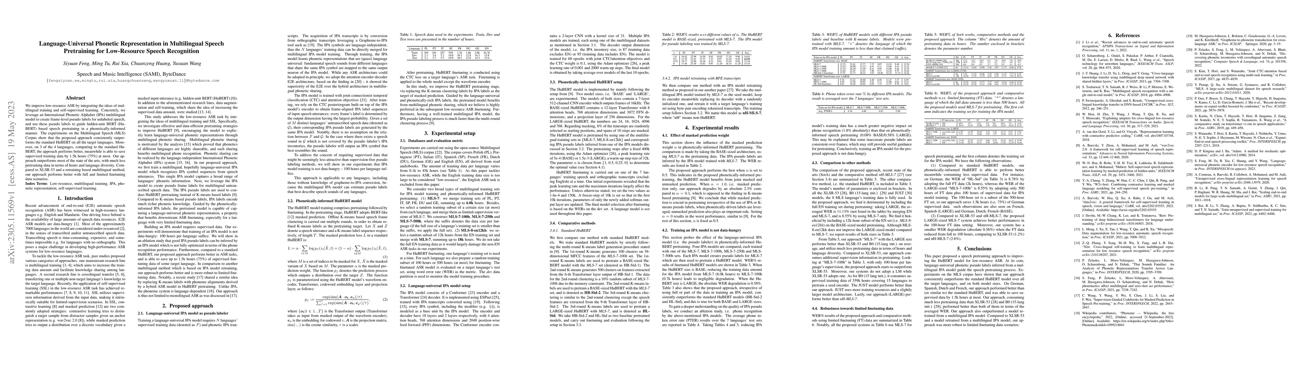 Thumbnail for Language-Universal Phonetic Representation in Multilingual Speech
  Pretraining for Low-Resource Speech Recognition