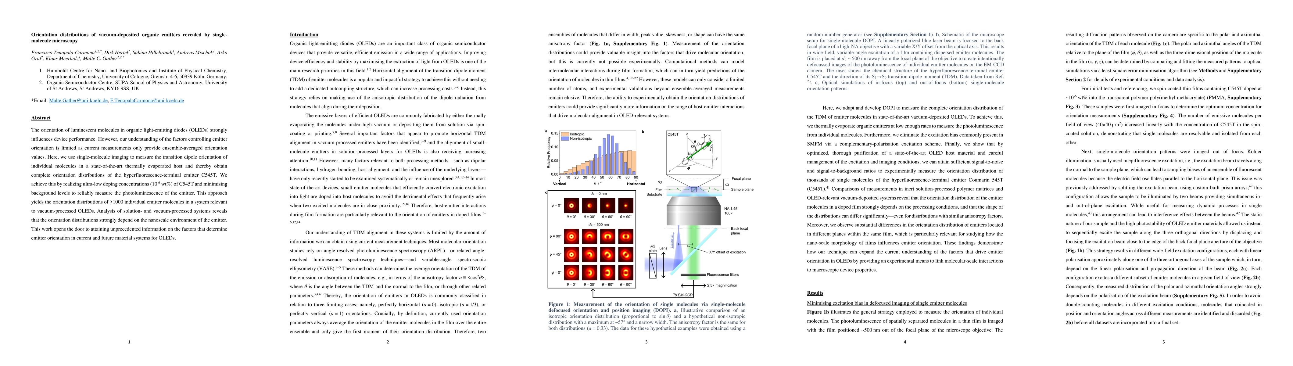 Thumbnail for Orientation distributions of vacuum-deposited organic emitters revealed
  by single-molecule microscopy