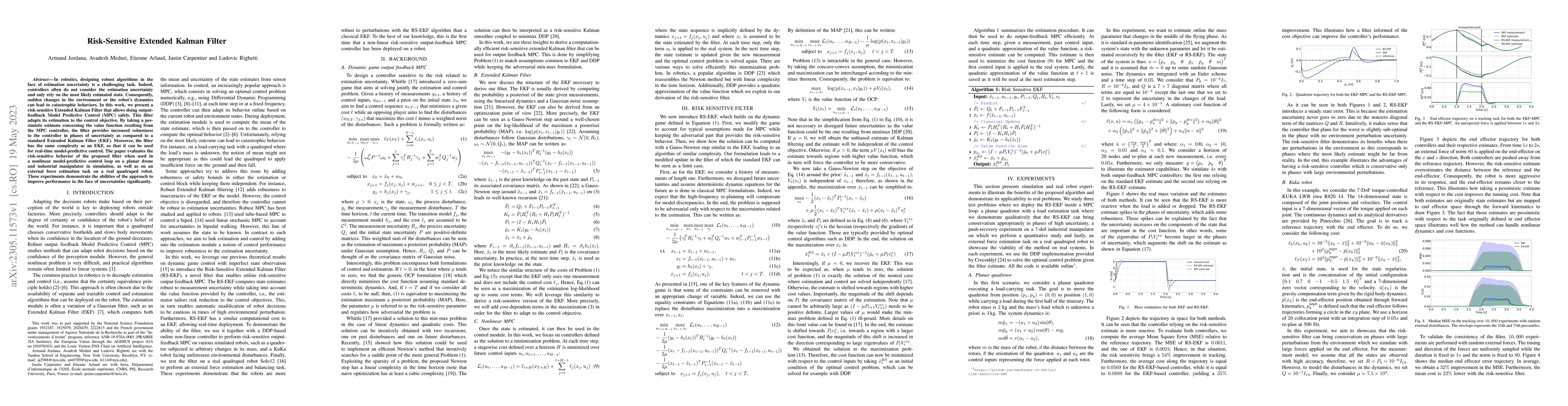 Thumbnail for Risk-Sensitive Extended Kalman Filter