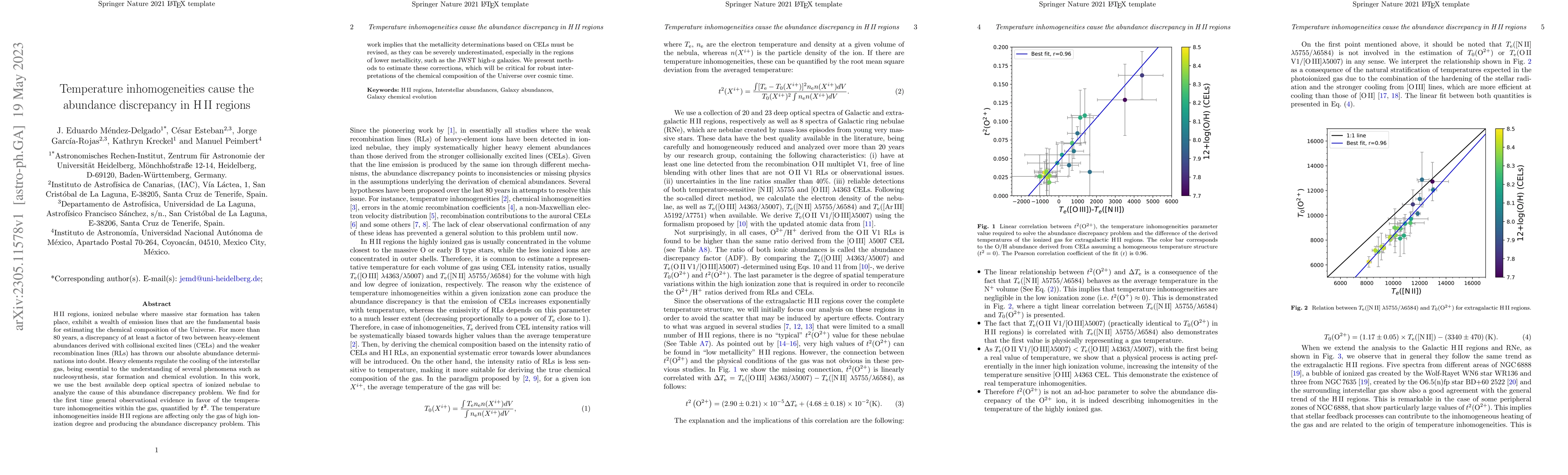 Thumbnail for Temperature inhomogeneities cause the abundance discrepancy in H II
  regions