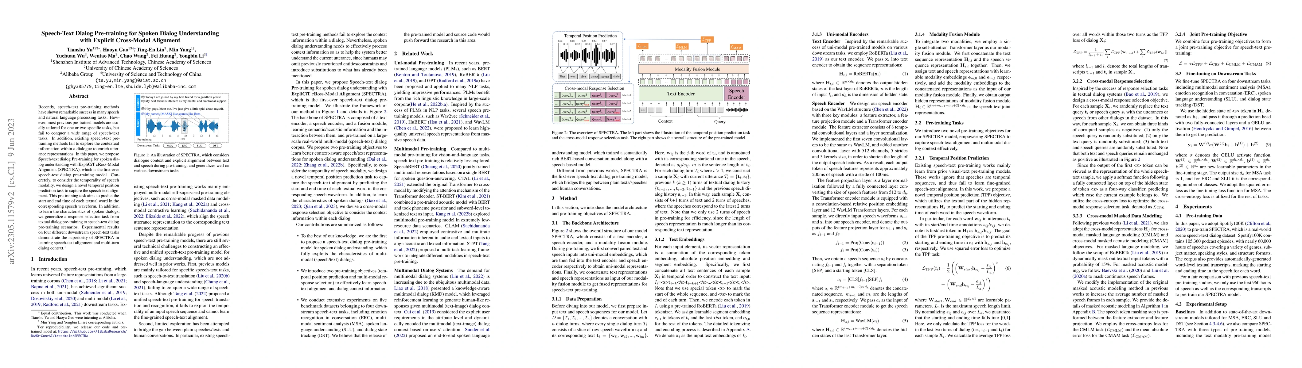Thumbnail for Speech-Text Dialog Pre-training for Spoken Dialog Understanding with
  Explicit Cross-Modal Alignment