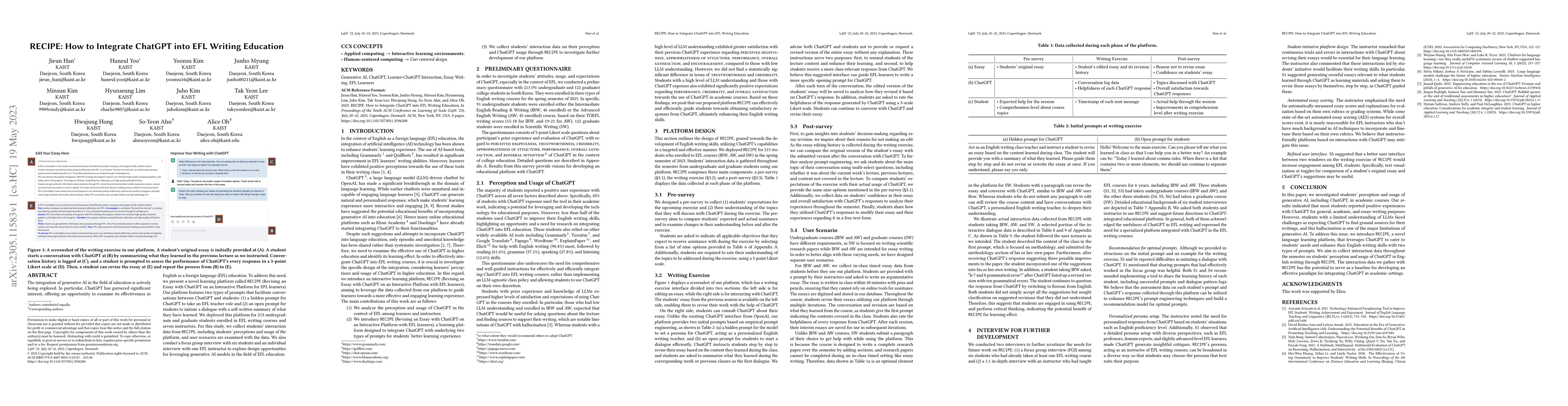 Thumbnail for RECIPE: How to Integrate ChatGPT into EFL Writing Education