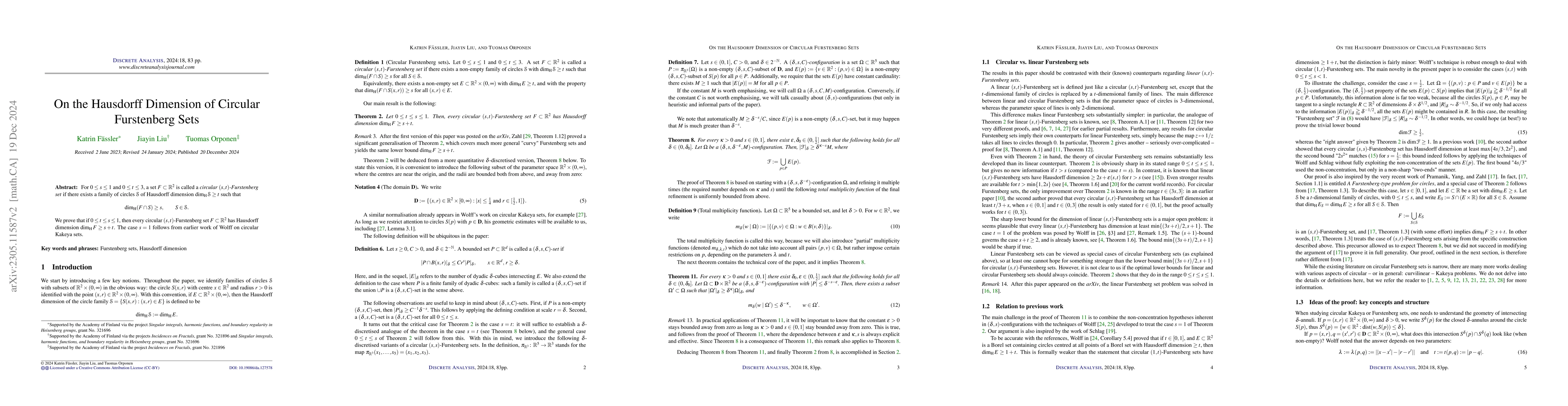 Thumbnail for On the Hausdorff dimension of circular Furstenberg sets
