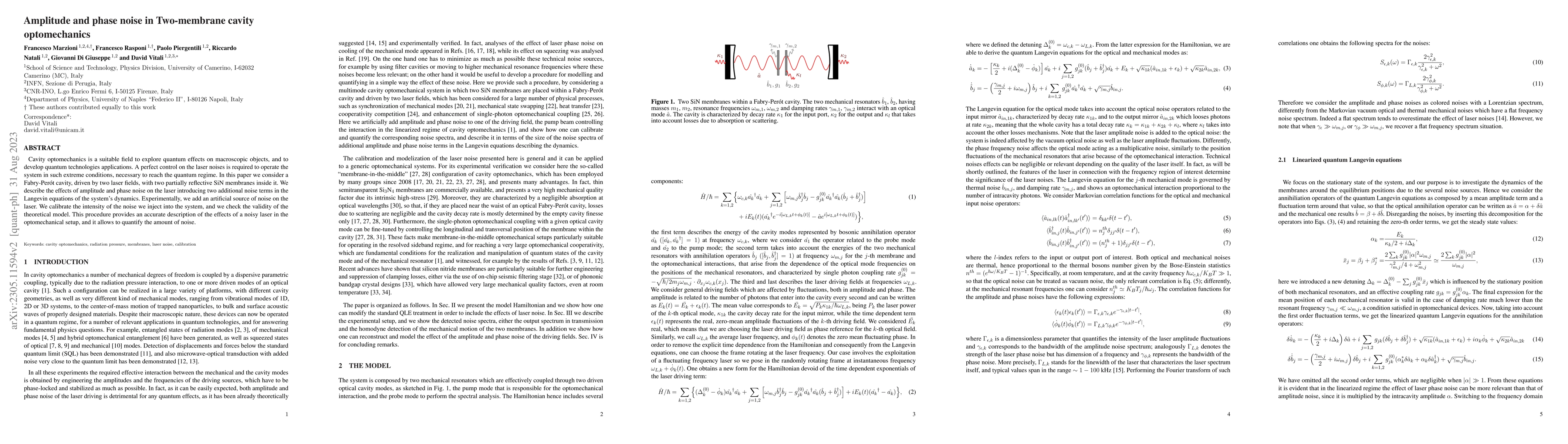 Thumbnail for Amplitude and phase noise in Two-membrane cavity optomechanics