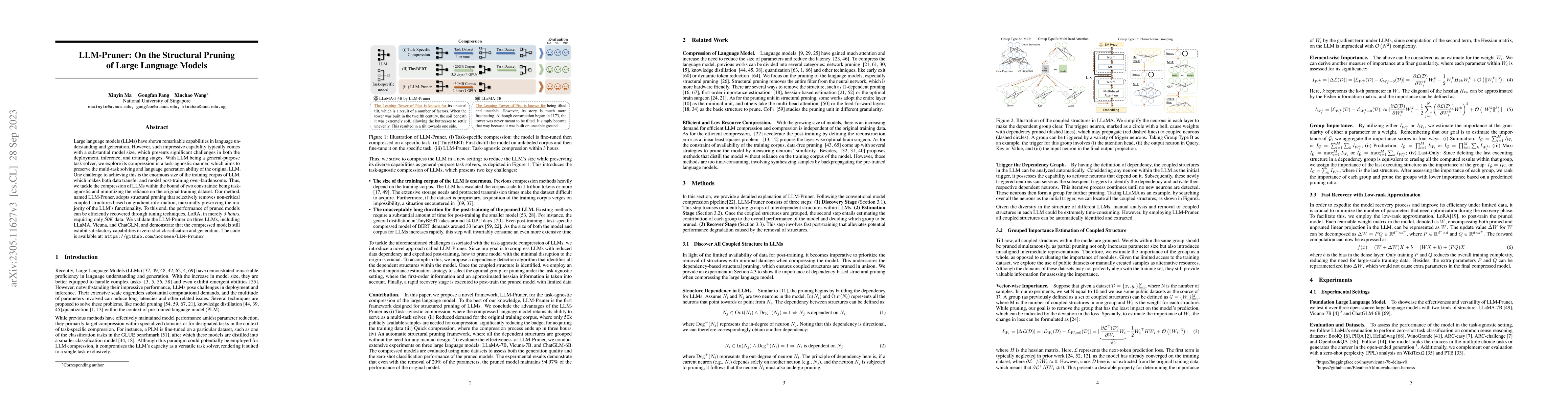 Thumbnail for LLM-Pruner: On the Structural Pruning of Large Language Models