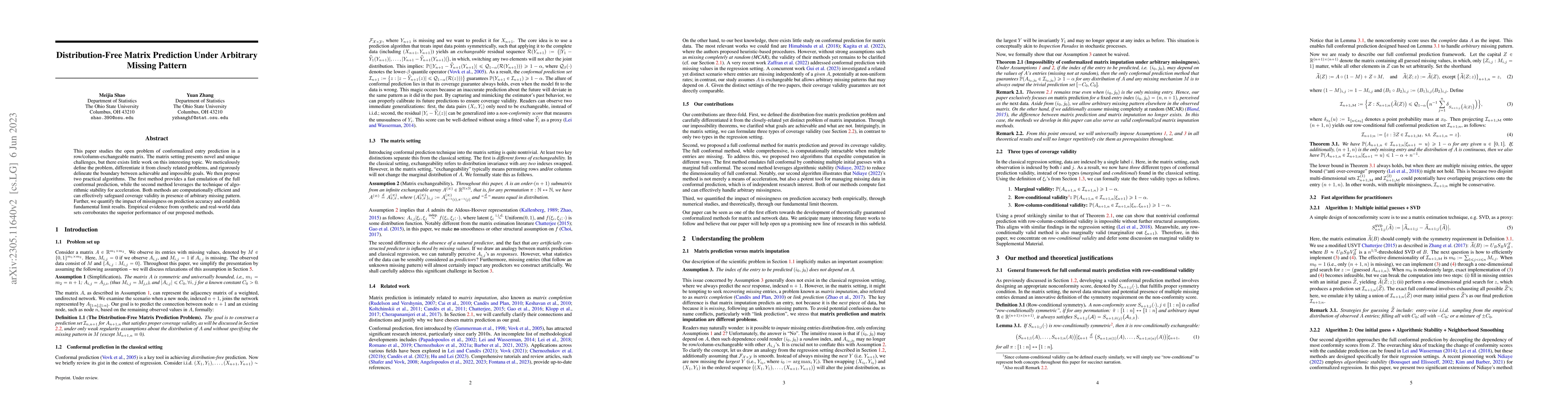Thumbnail for Distribution-Free Matrix Prediction Under Arbitrary Missing Pattern