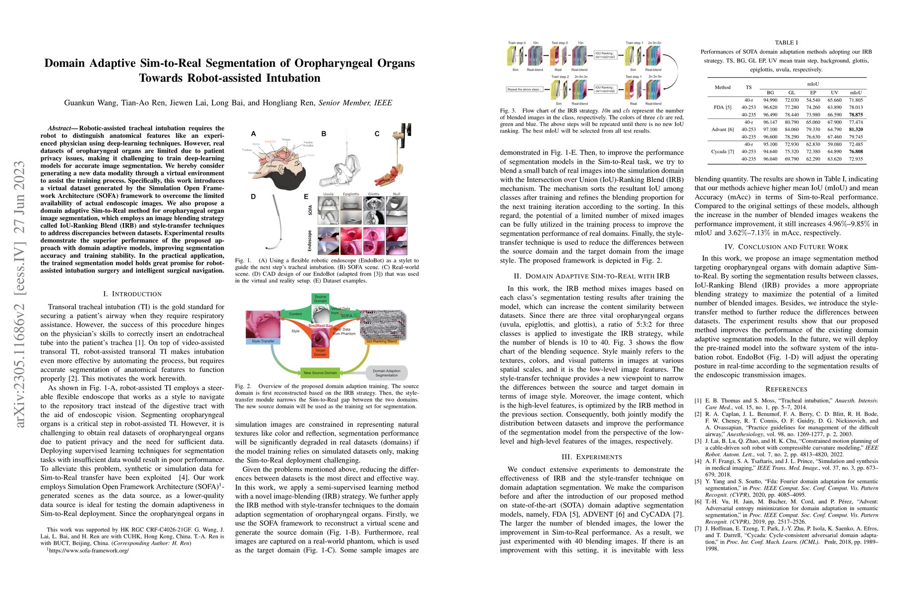 Thumbnail for Domain Adaptive Sim-to-Real Segmentation of Oropharyngeal Organs Towards
  Robot-assisted Intubation