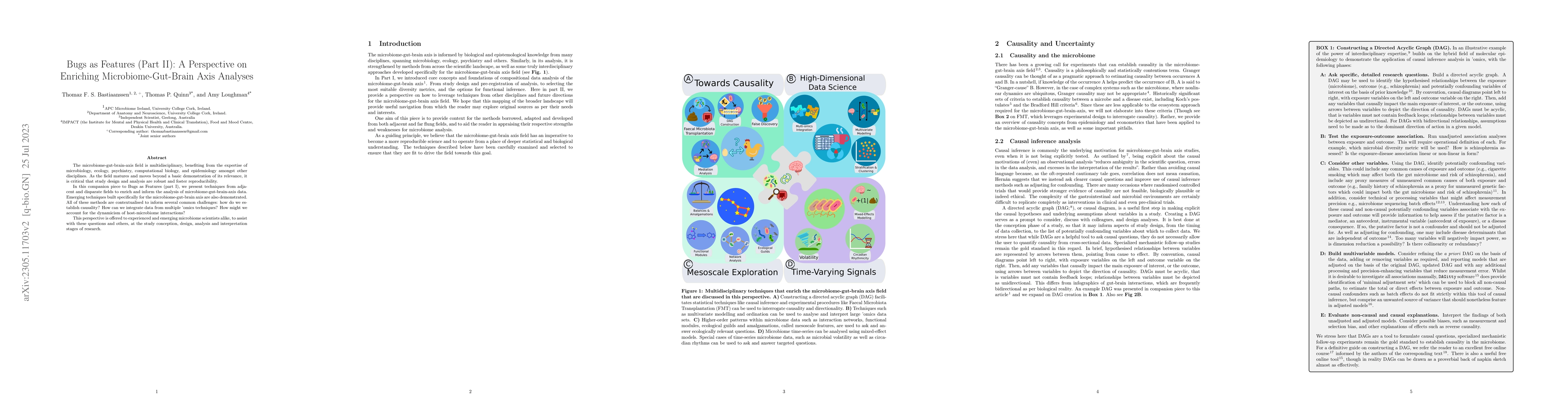 Thumbnail for Bugs as Features (Part II): A Perspective on Enriching
  Microbiome-Gut-Brain Axis Analyses
