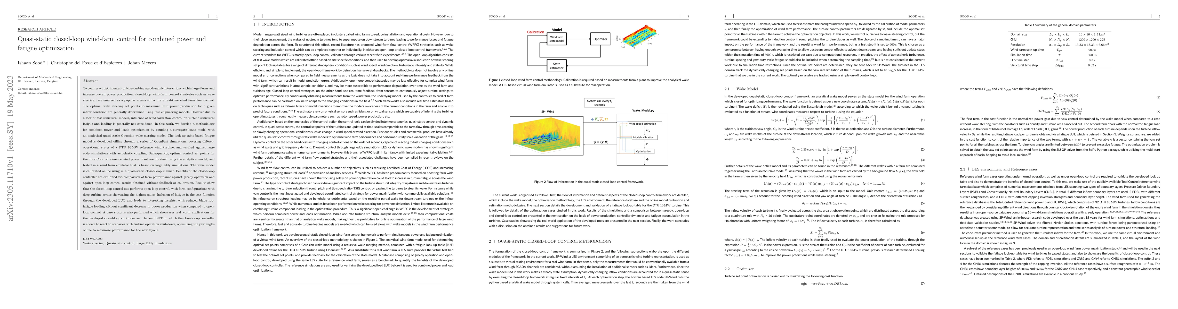 Thumbnail for Quasi-static closed-loop wind-farm control for combined power and
  fatigue optimization