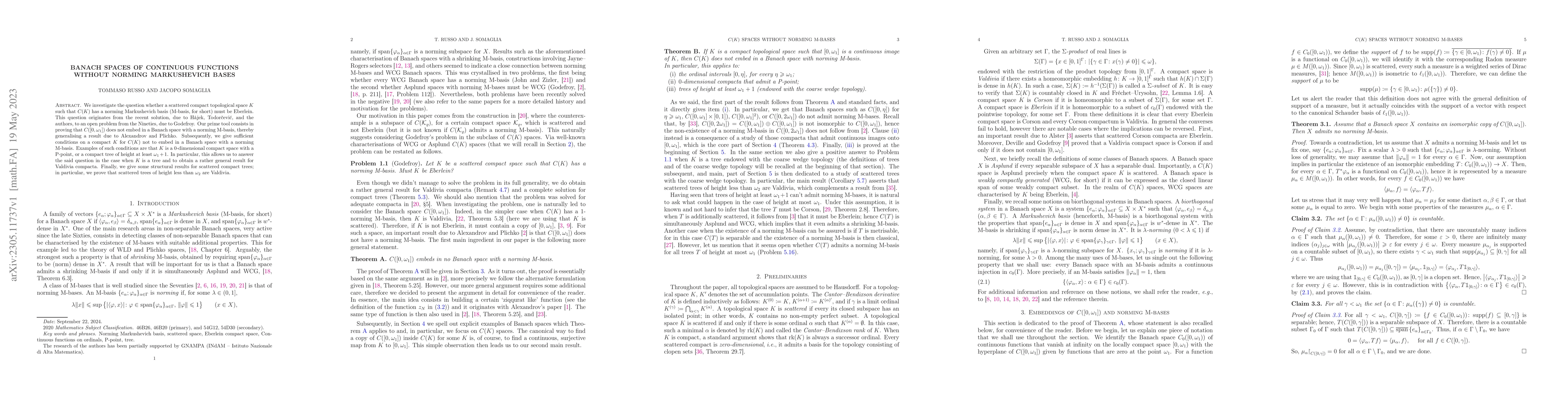 Thumbnail for Banach spaces of continuous functions without norming Markushevich bases