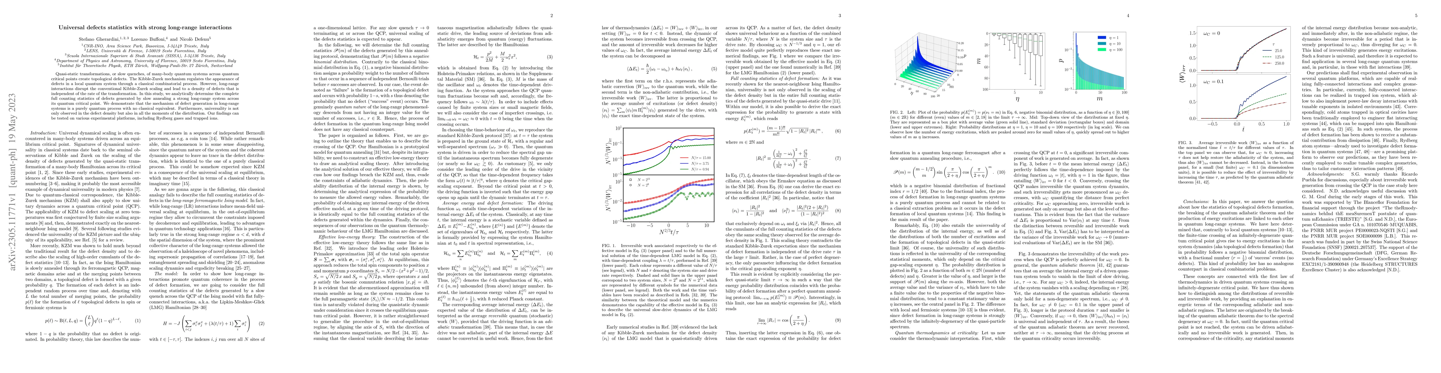 Thumbnail for Universal defects statistics with strong long-range interactions