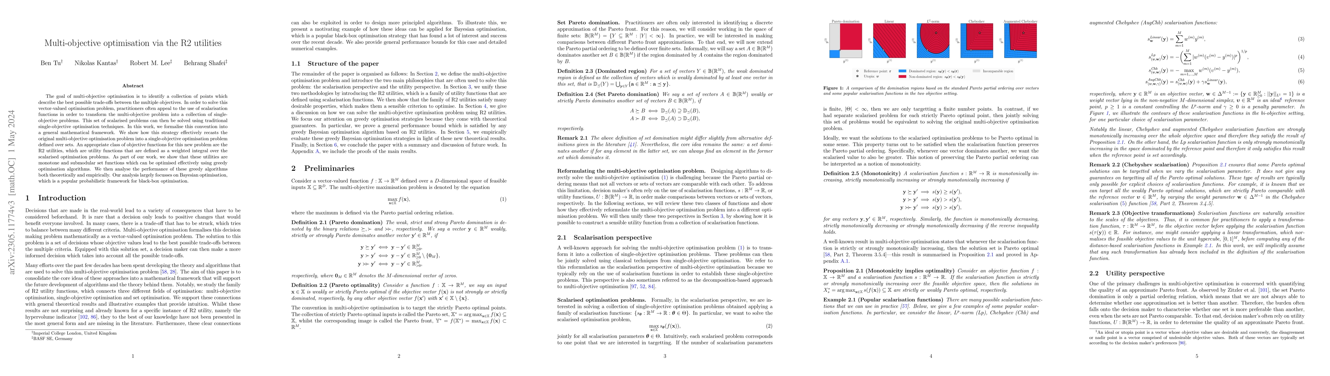 Thumbnail for Multi-objective optimisation via the R2 utilities