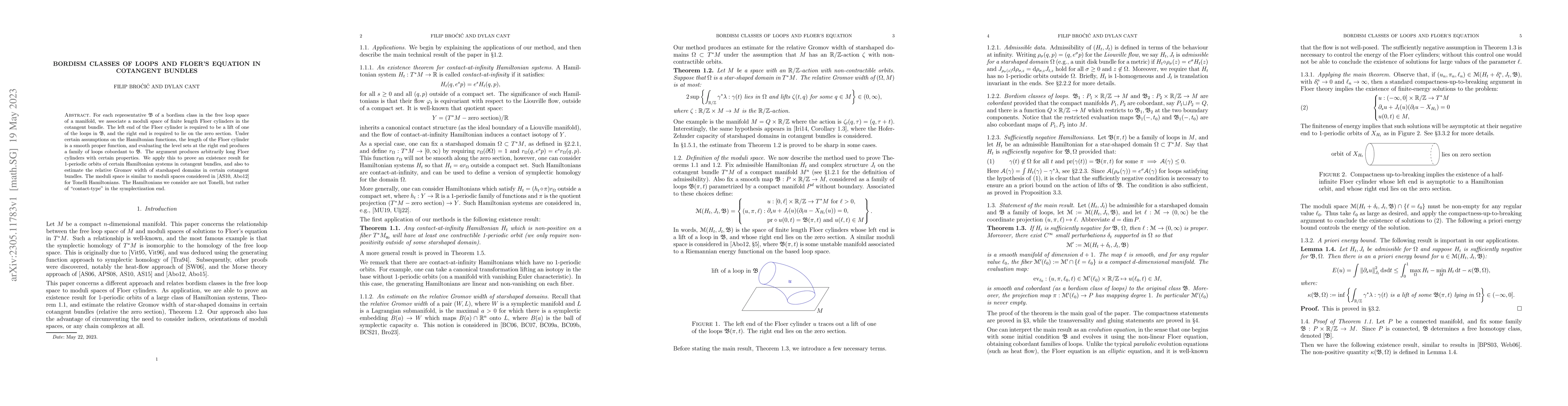 Thumbnail for Bordism classes of loops and Floer's equation in cotangent bundles