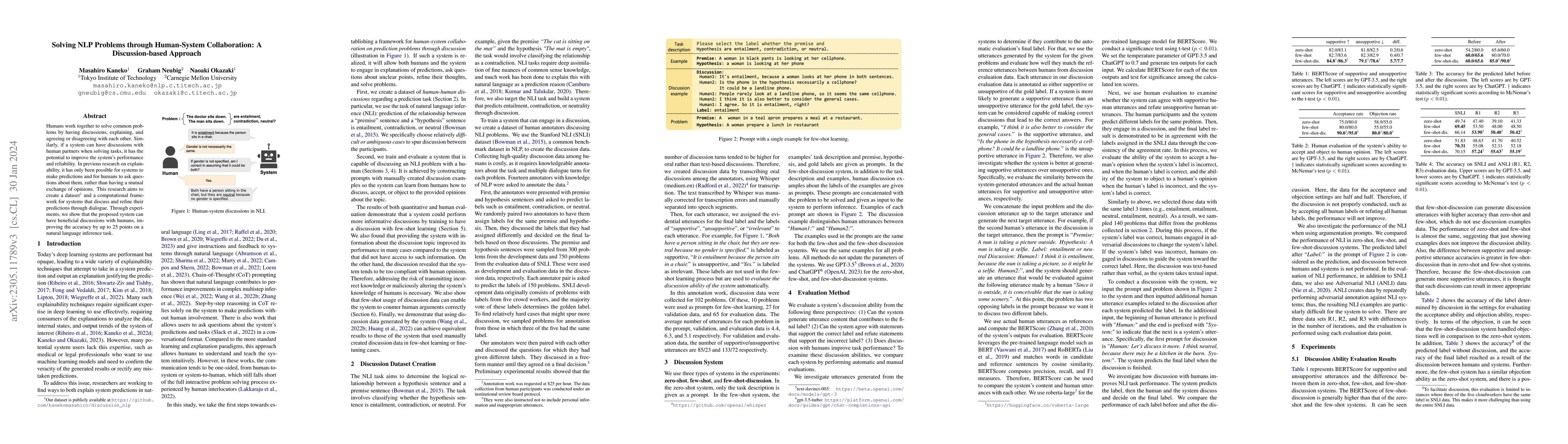 Thumbnail for Solving NLP Problems through Human-System Collaboration: A
  Discussion-based Approach