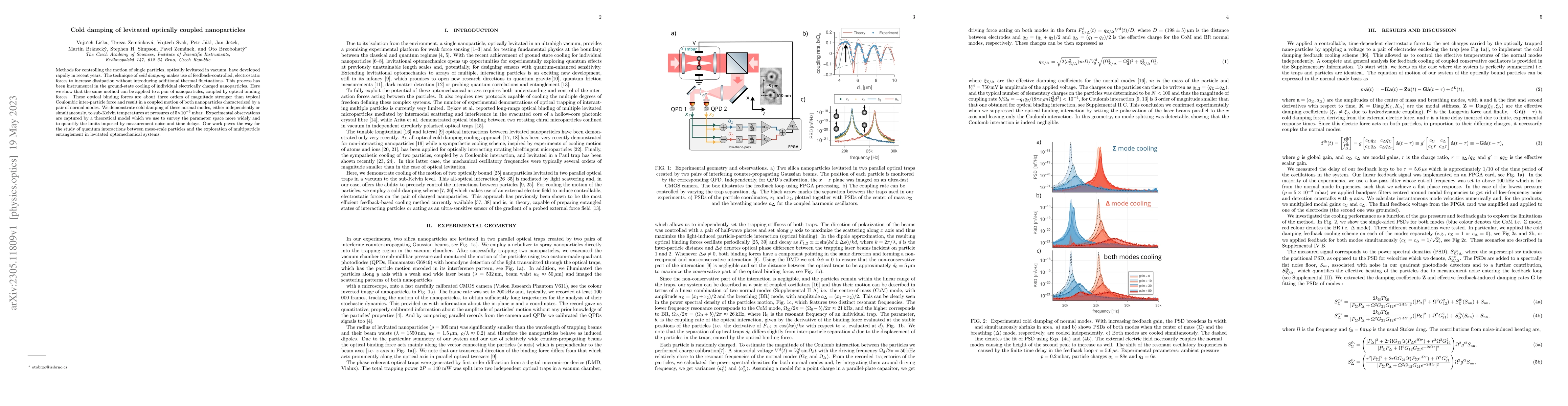Thumbnail for Cold damping of levitated optically coupled nanoparticles