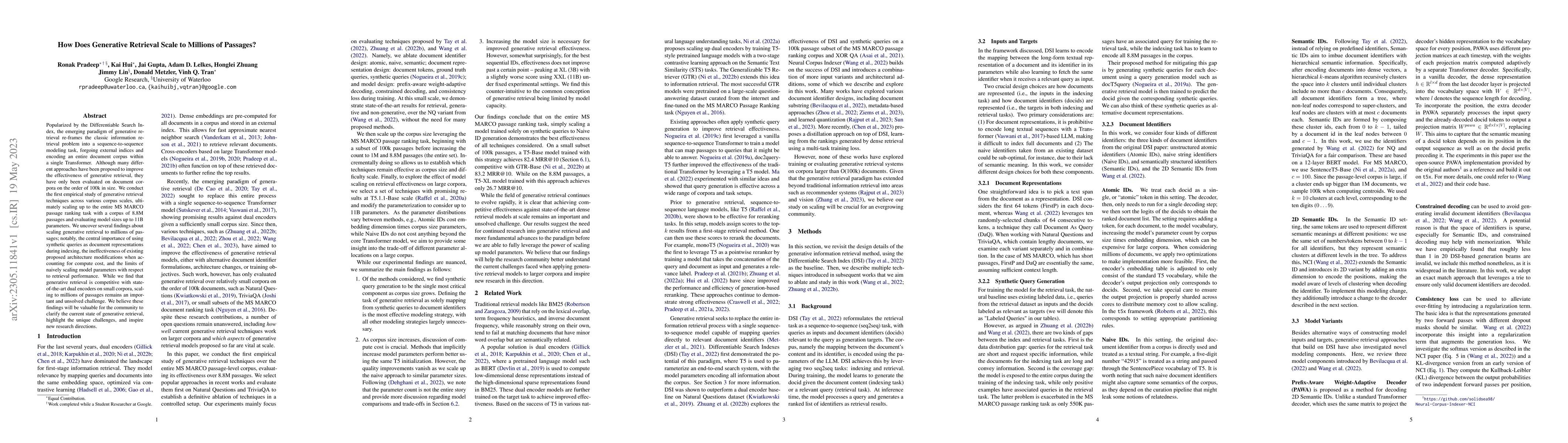 Thumbnail for How Does Generative Retrieval Scale to Millions of Passages?