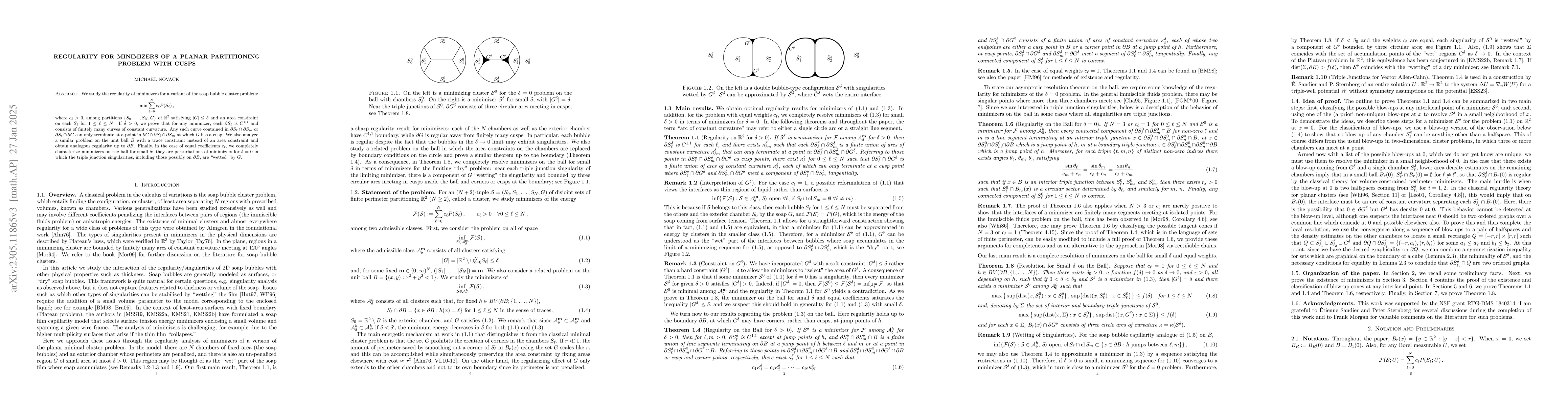 Thumbnail for Regularity for Minimizers of a Planar Partitioning Problem with Cusps