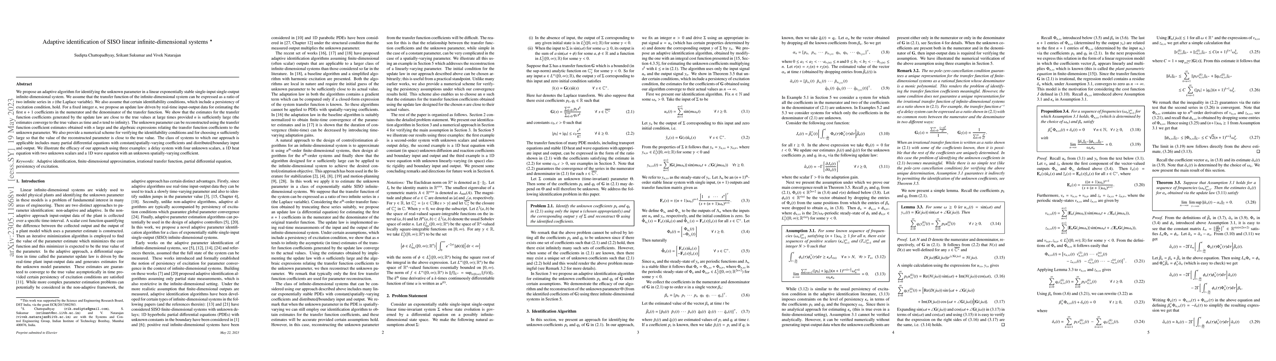 Thumbnail for Adaptive identification of SISO linear infinite-dimensional systems