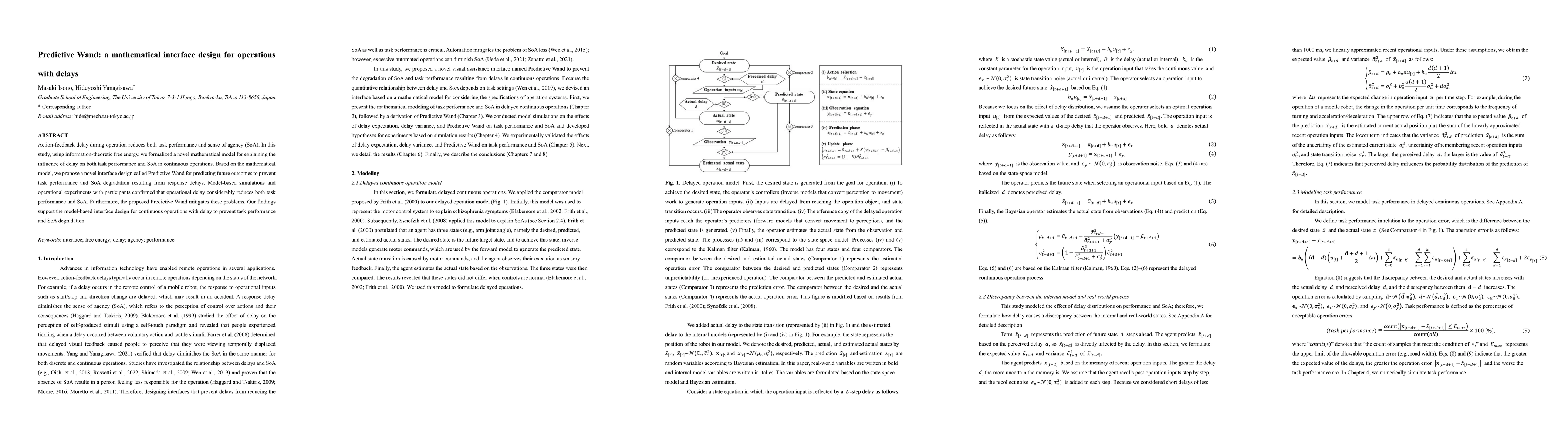 Thumbnail for Predictive Wand: a mathematical interface design for operations with
  delays