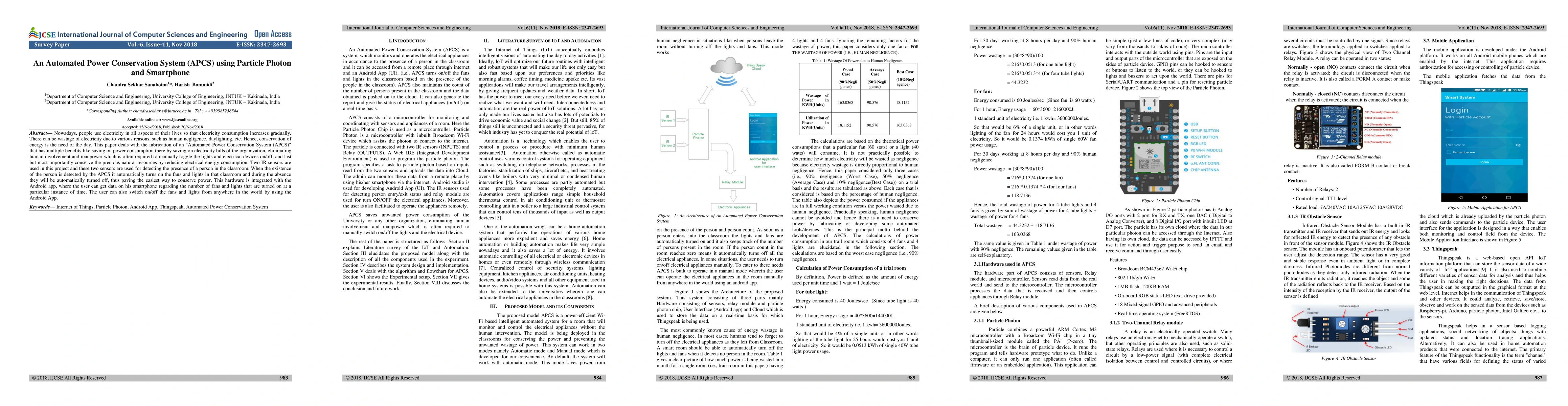 Thumbnail for An Automated Power Conservation System (APCS) using Particle Photon and
  Smartphone