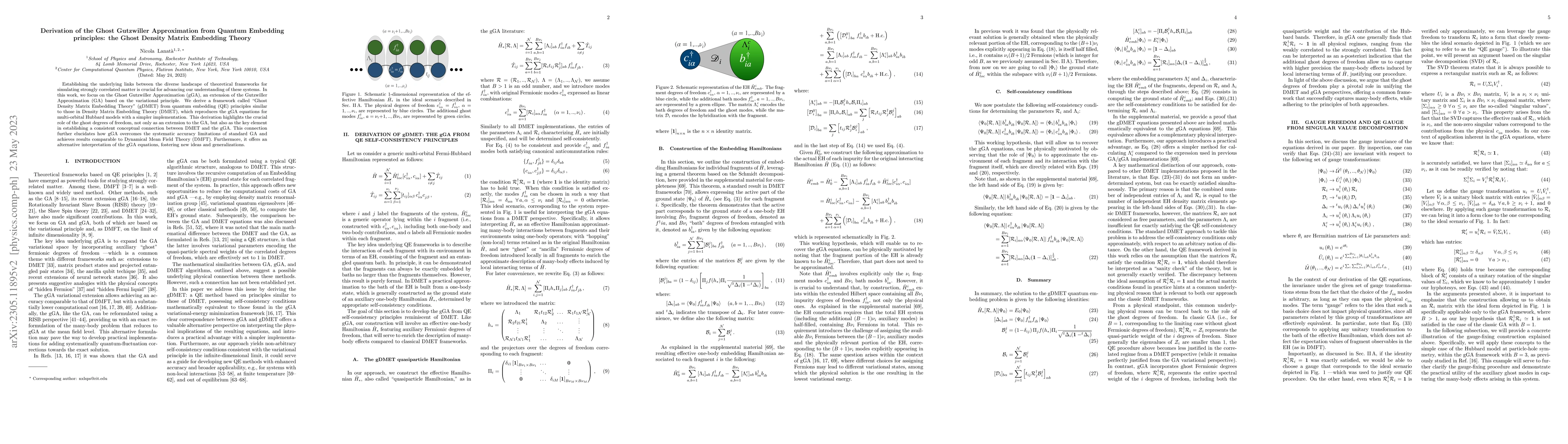 Thumbnail for Derivation of the Ghost Gutzwiller Approximation from Quantum Embedding
  principles: the Ghost Density Matrix Embedding Theory