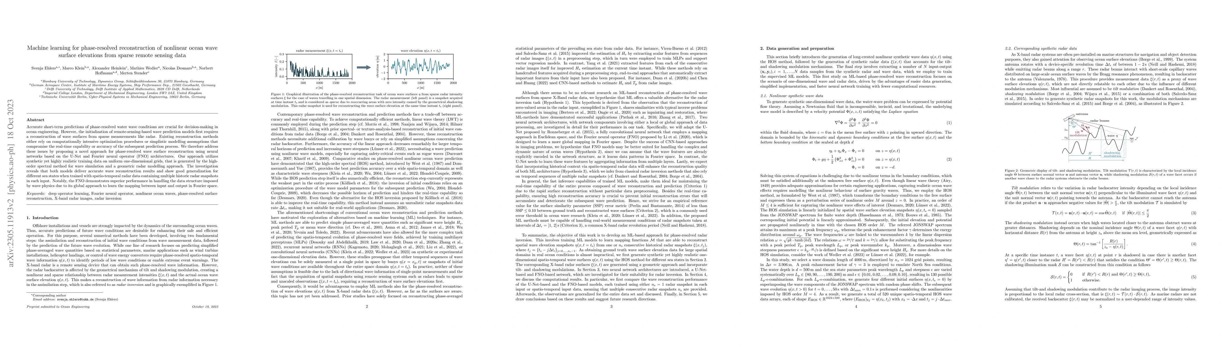 Thumbnail for Machine learning for phase-resolved reconstruction of nonlinear ocean
  wave surface elevations from sparse remote sensing data