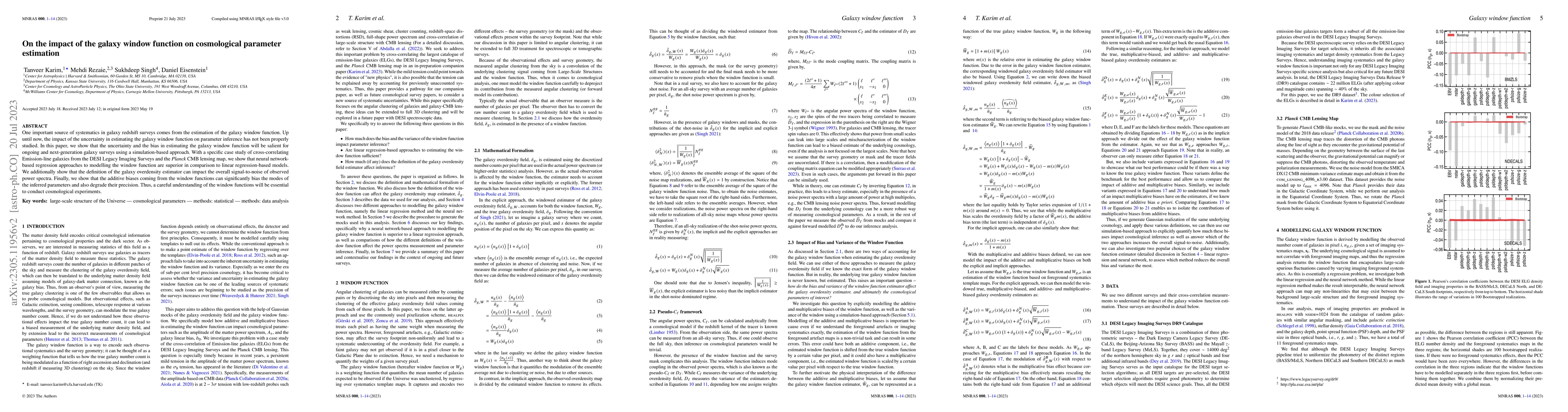 Thumbnail for On the impact of the galaxy window function on cosmological parameter
  estimation