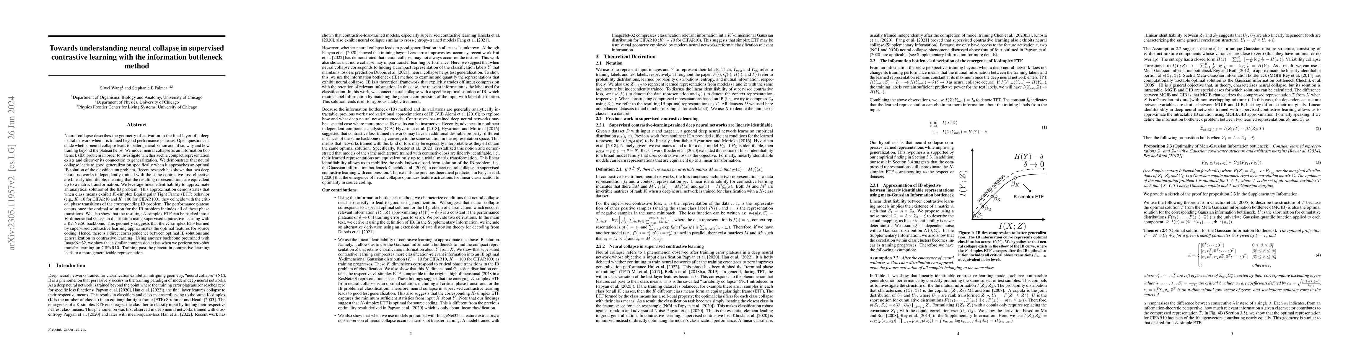 Thumbnail for Towards understanding neural collapse in supervised contrastive learning
  with the information bottleneck method
