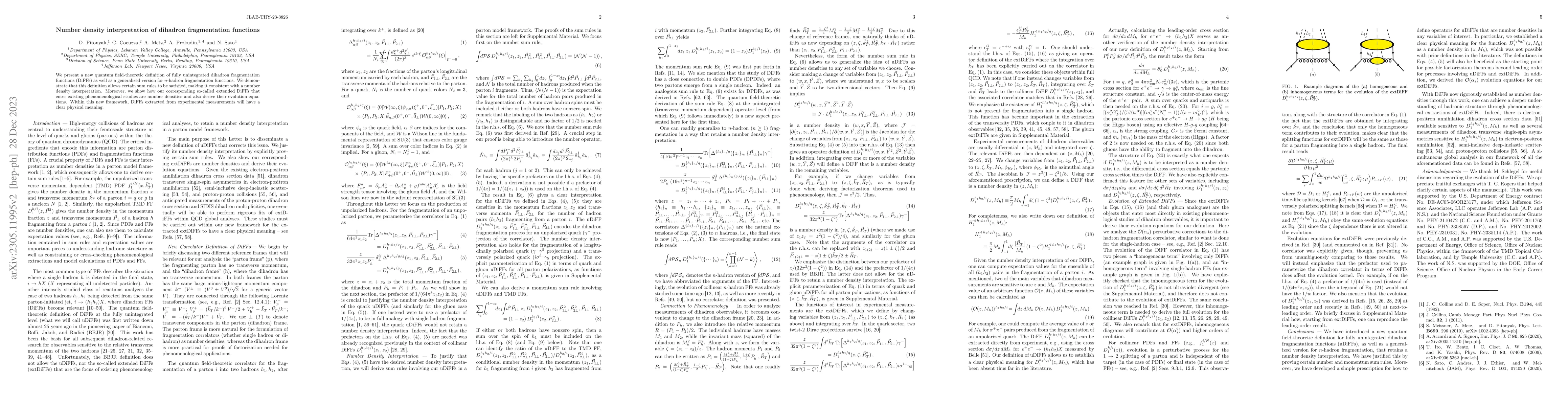 Thumbnail for Number density interpretation of dihadron fragmentation functions