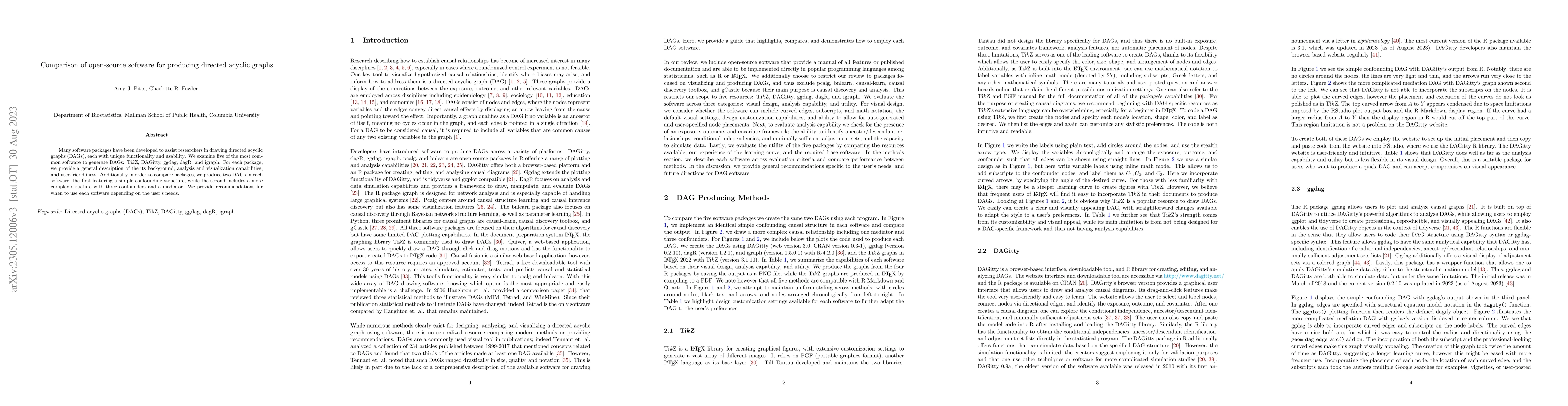 Thumbnail for Comparison of open-source software for producing directed acyclic graphs