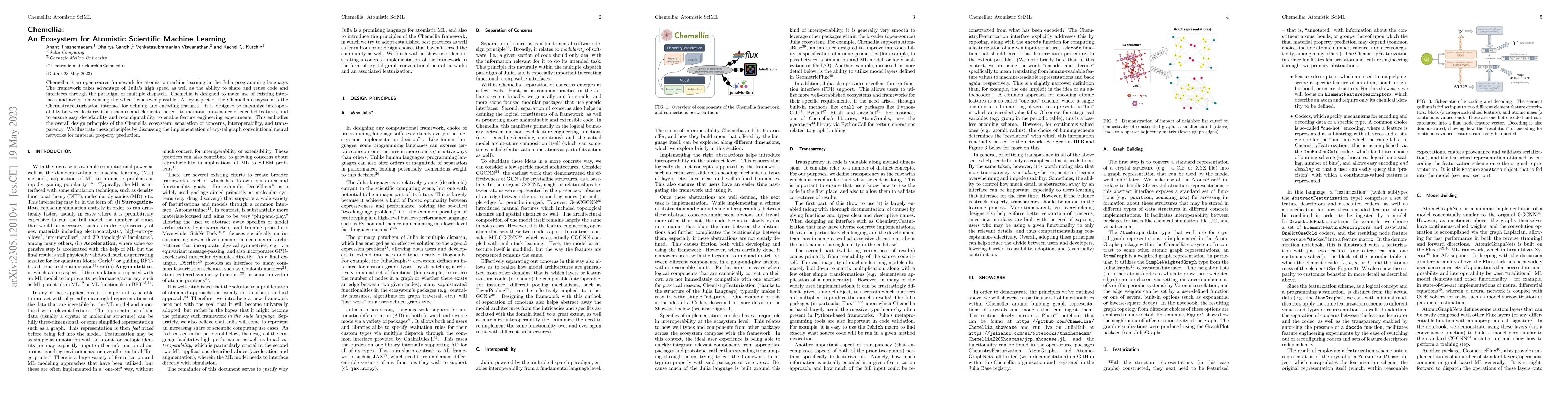 Thumbnail for Chemellia: An Ecosystem for Atomistic Scientific Machine Learning
