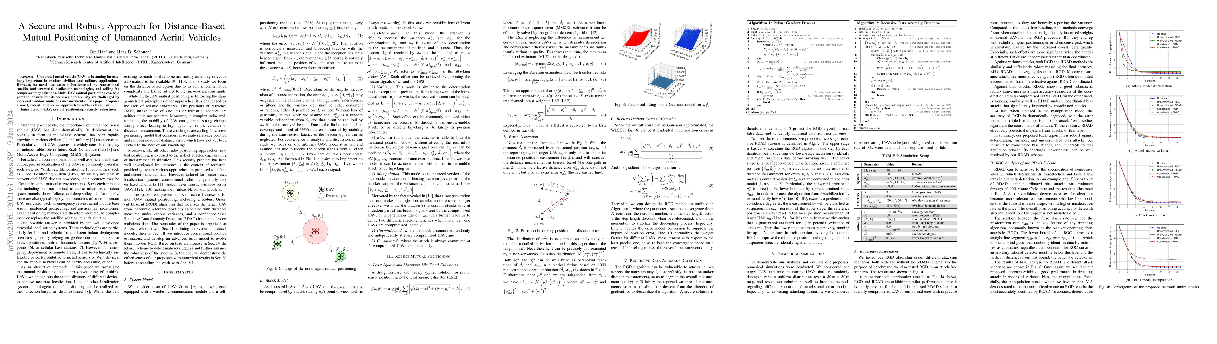 Thumbnail for A Secure and Robust Approach for Distance-Based Mutual Positioning of
  Unmanned Aerial Vehicles