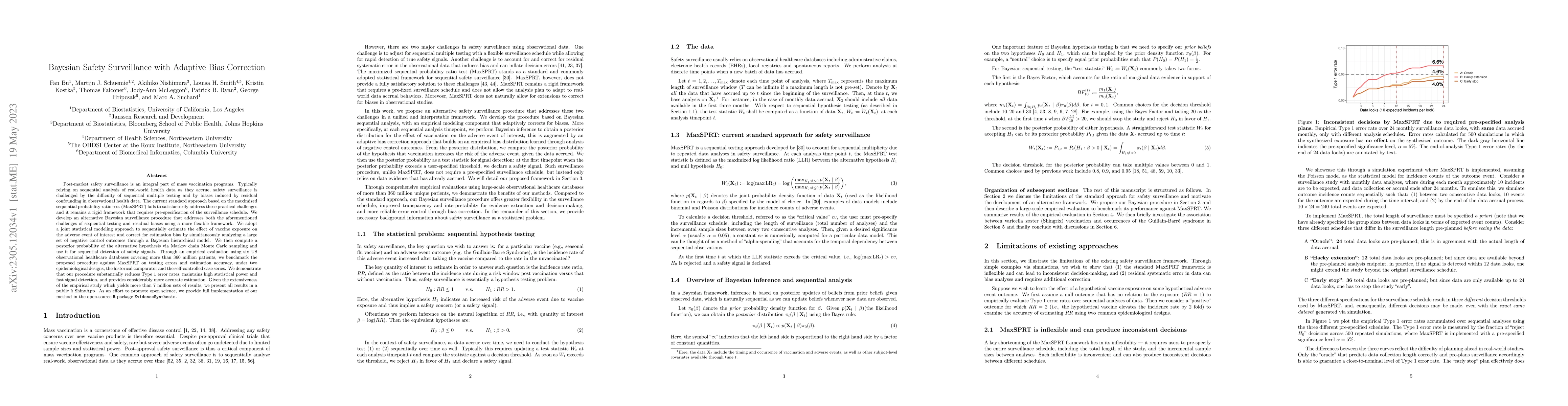 Thumbnail for Bayesian Safety Surveillance with Adaptive Bias Correction