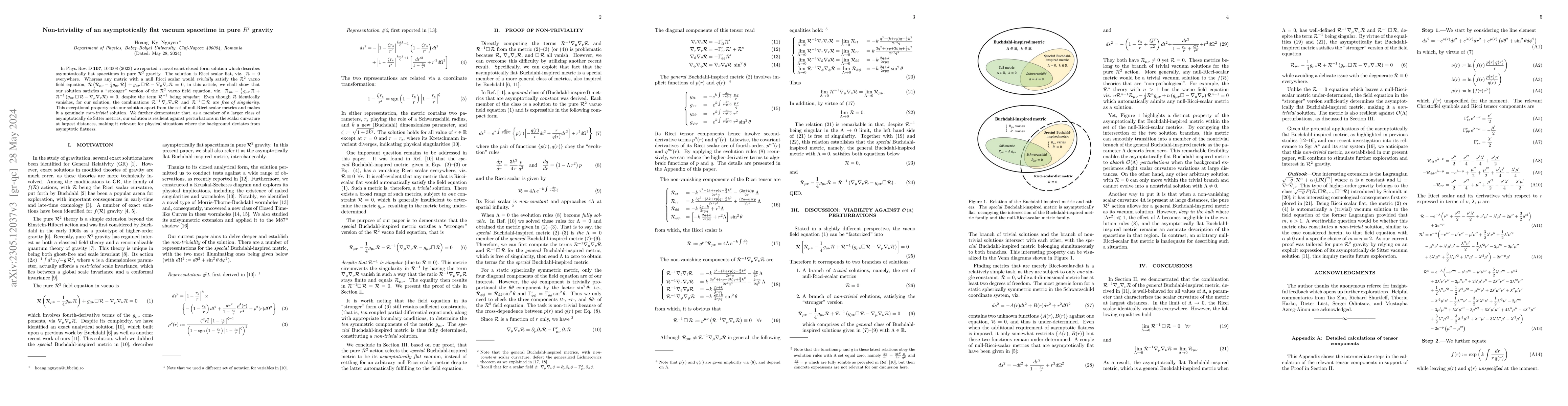 Thumbnail for Non-triviality of asymptotically flat Buchdahl-inspired metrics in pure
  $R^2$ gravity