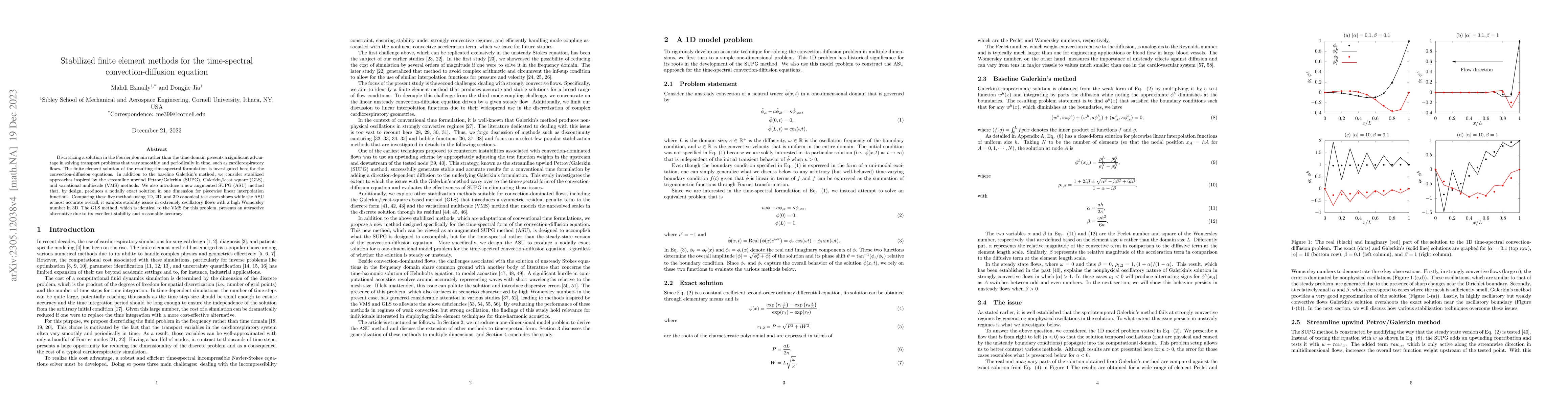 Thumbnail for Stabilized finite element methods for the time-spectral
  convection-diffusion equation