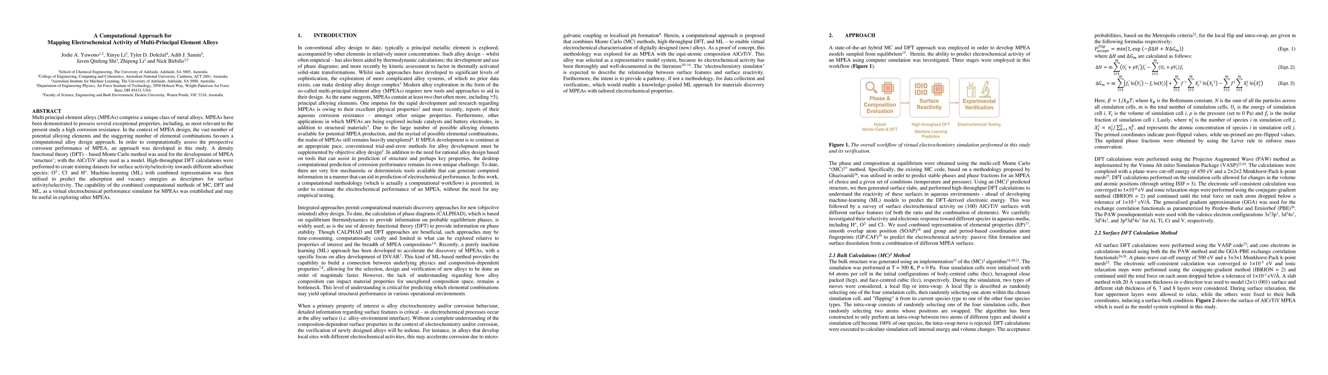 Thumbnail for A Computational Approach for Mapping Electrochemical Activity of
  Multi-Principal Element Alloys