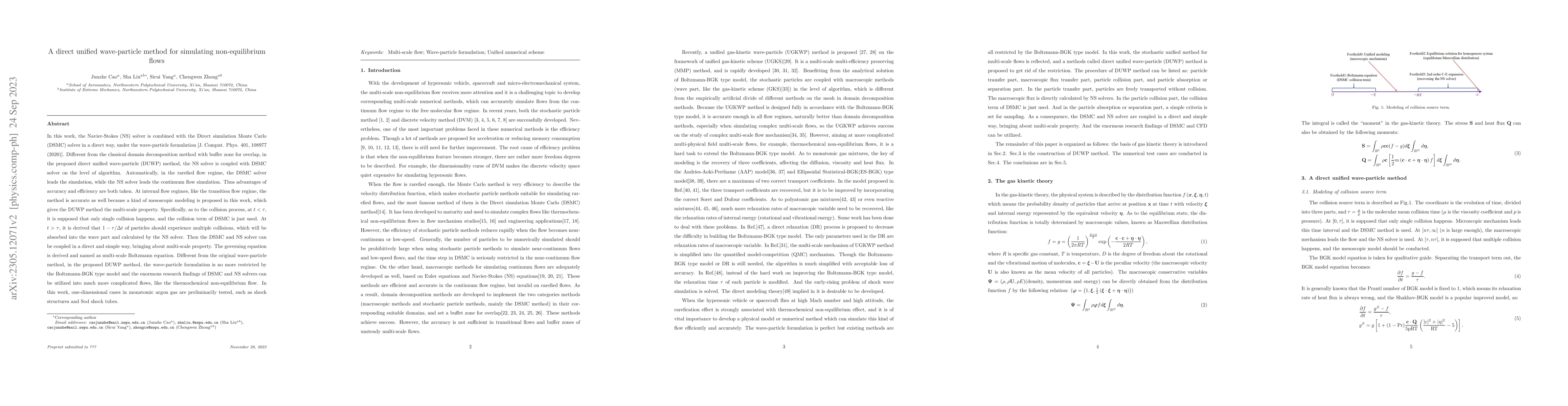 Thumbnail for A direct unified wave-particle method for simulating non-equilibrium
  flows