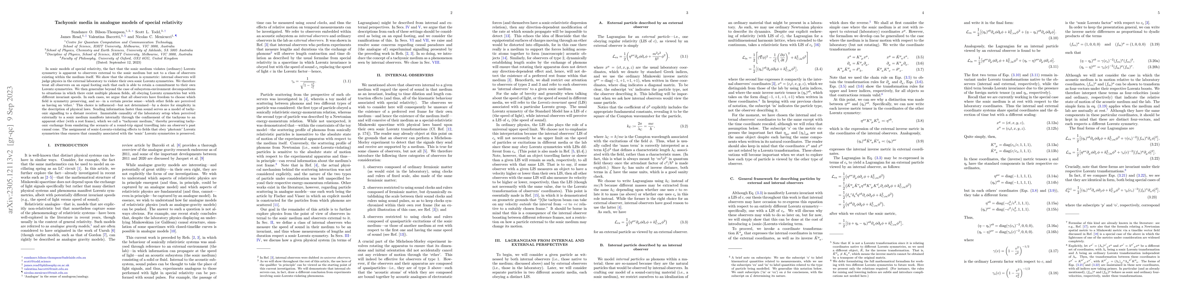 Thumbnail for Tachyonic media in analogue models of special relativity