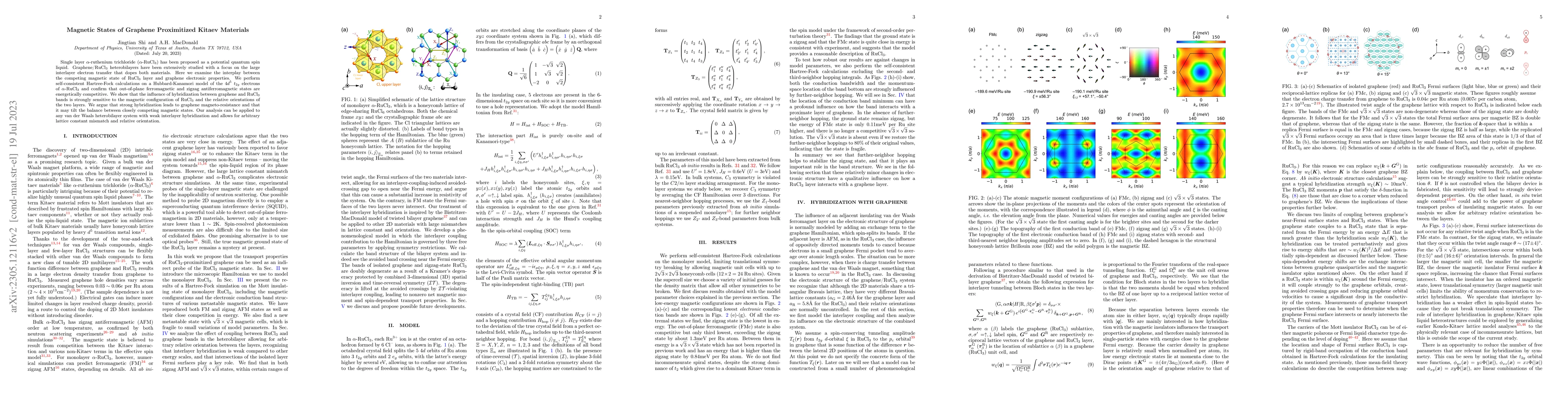 Thumbnail for Magnetic States of Graphene Proximitized Kitaev Materials