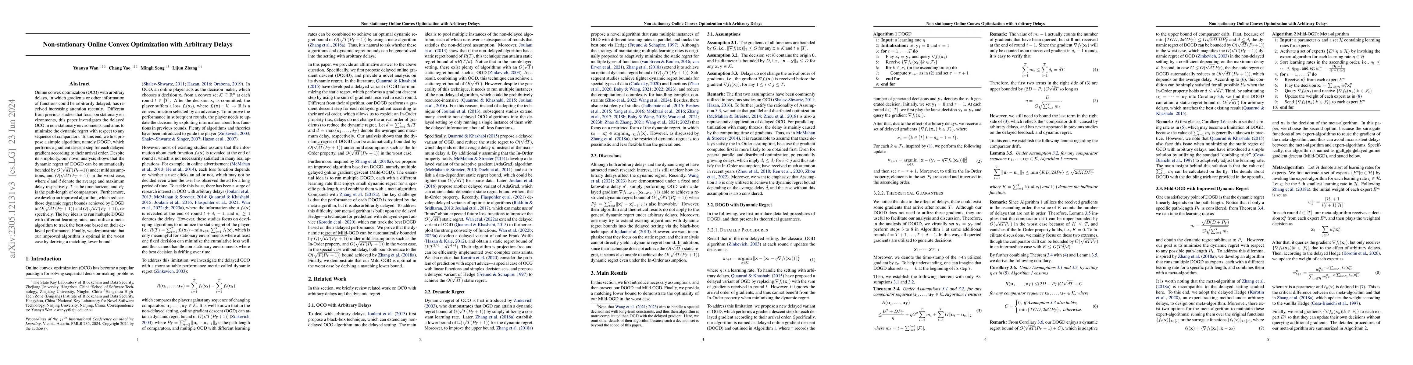 Thumbnail for Non-stationary Online Convex Optimization with Arbitrary Delays