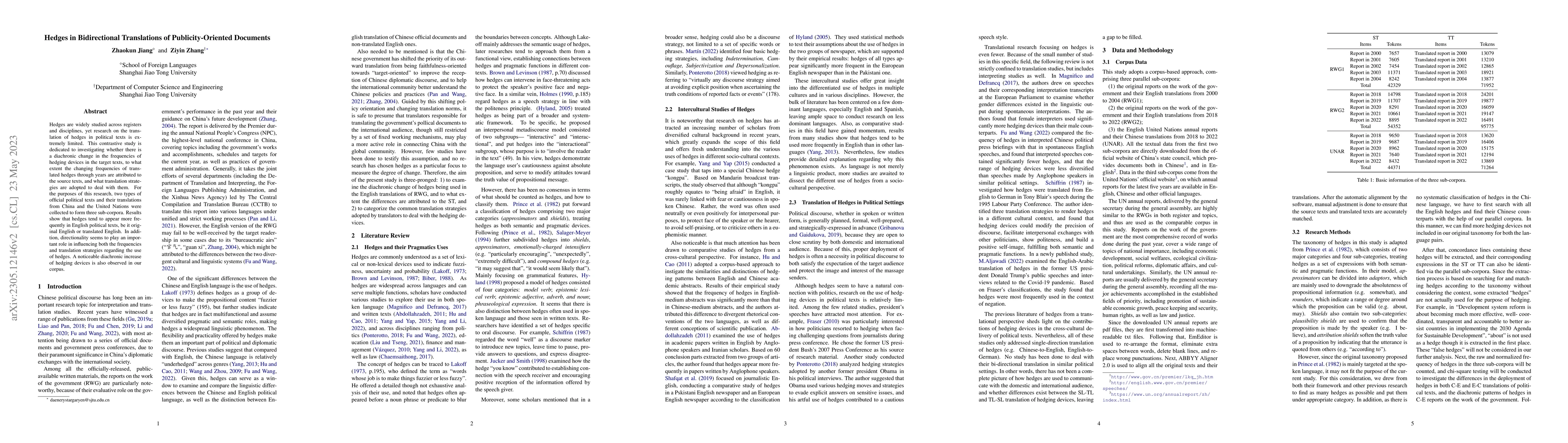 Thumbnail for Hedges in Bidirectional Translations of Publicity-Oriented Documents