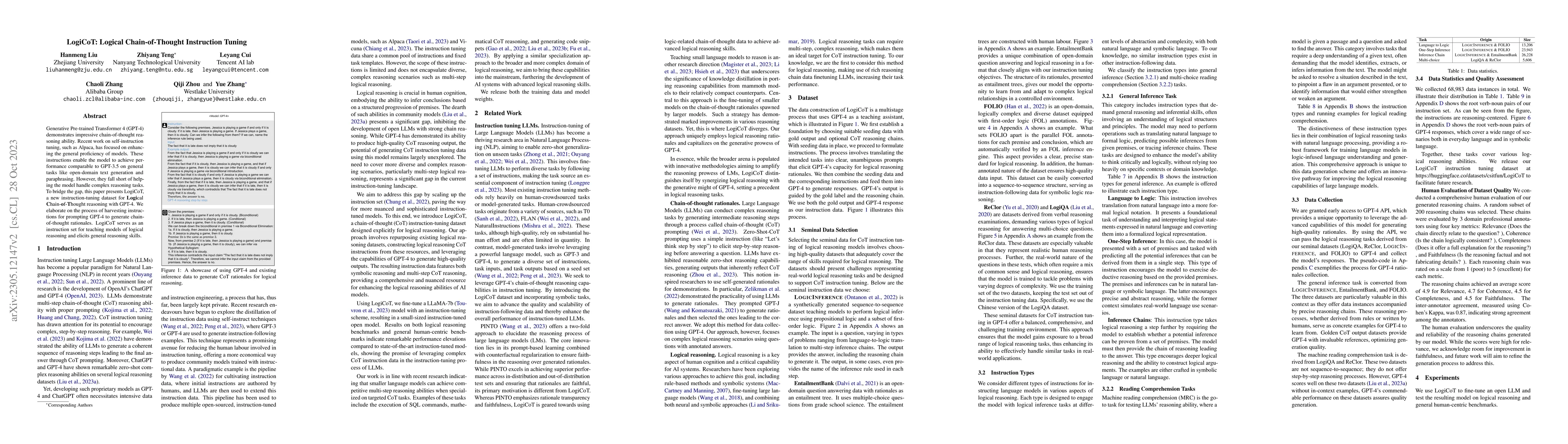Thumbnail for LogiCoT: Logical Chain-of-Thought Instruction-Tuning