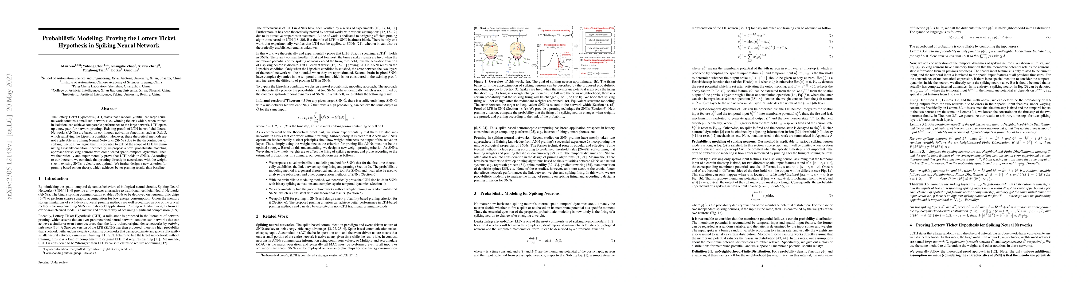 Thumbnail for Probabilistic Modeling: Proving the Lottery Ticket Hypothesis in Spiking
  Neural Network