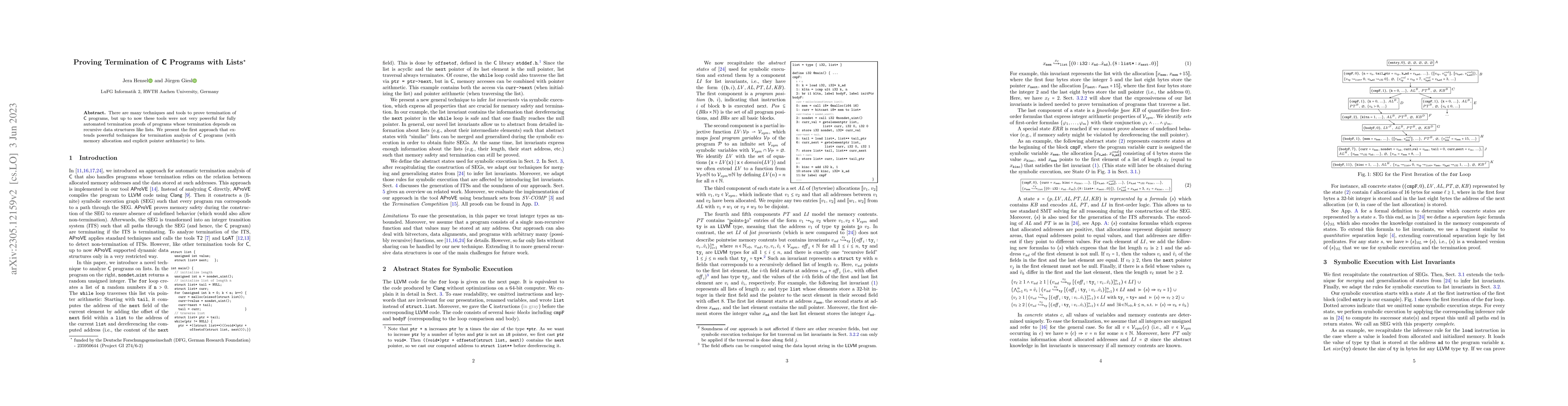 Thumbnail for Proving Termination of C Programs with Lists