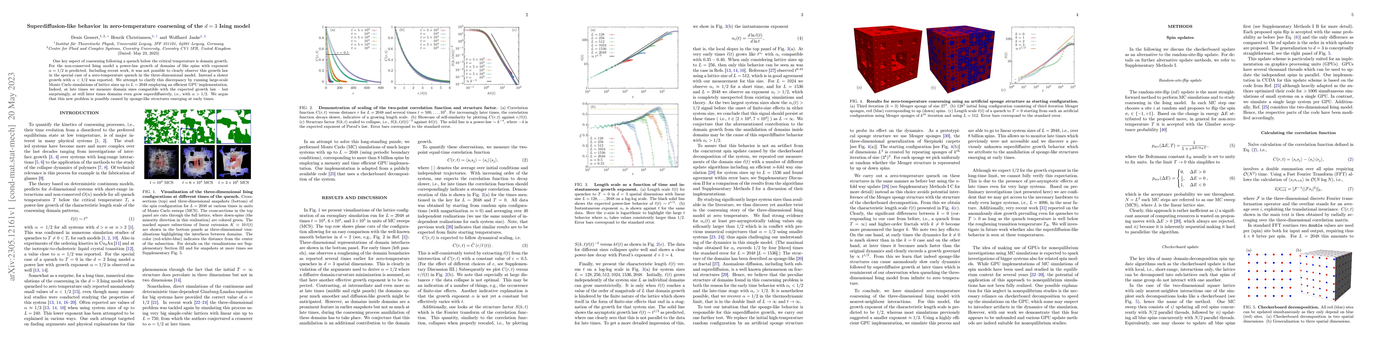 Thumbnail for Superdiffusion-like behavior in zero-temperature coarsening of the $d=3$
  Ising model