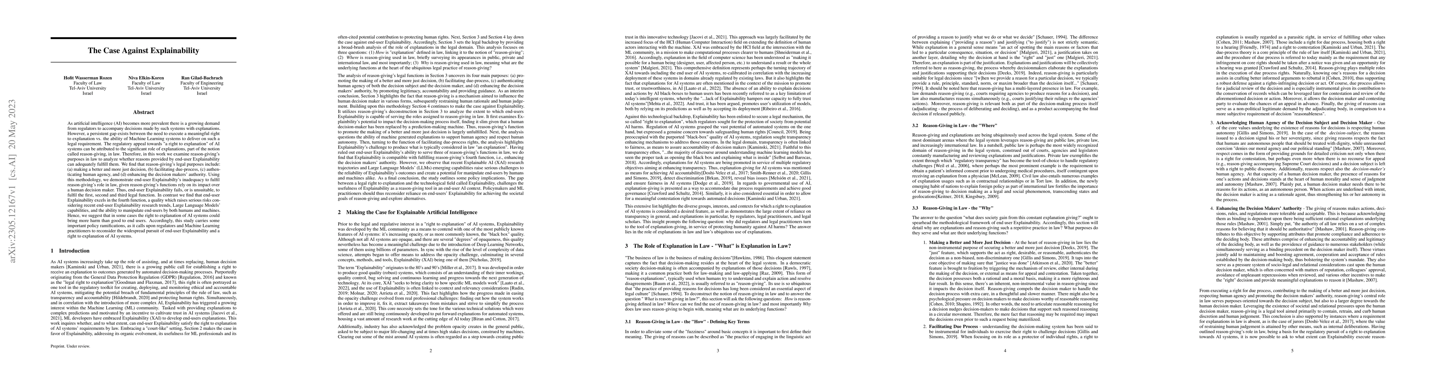 Thumbnail for The Case Against Explainability