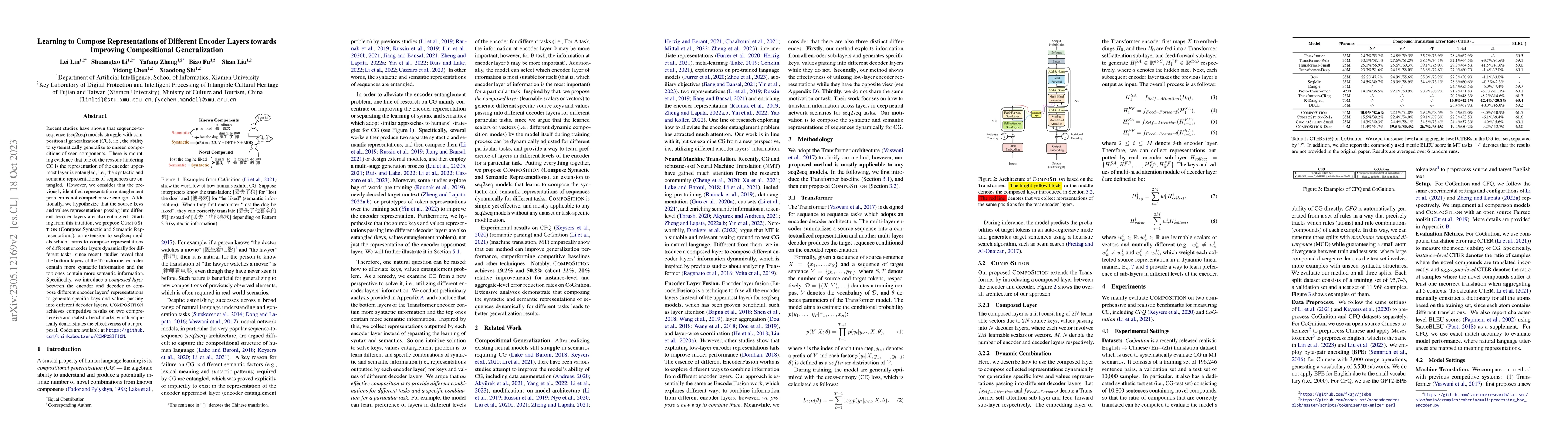 Thumbnail for Learning to Compose Representations of Different Encoder Layers towards
  Improving Compositional Generalization