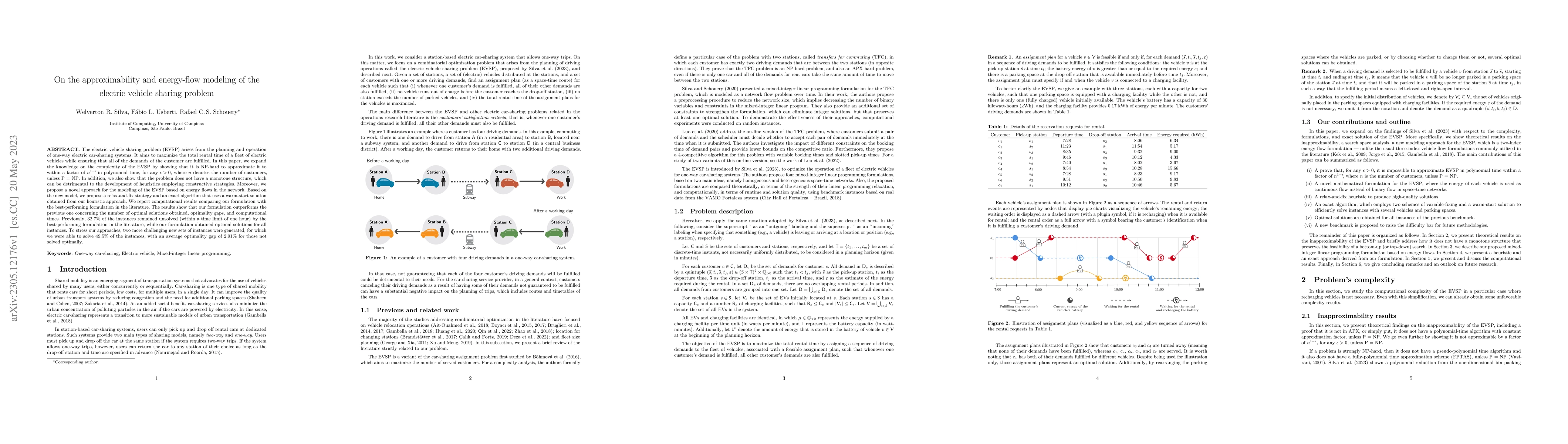 Thumbnail for On the approximability and energy-flow modeling of the electric vehicle
  sharing problem