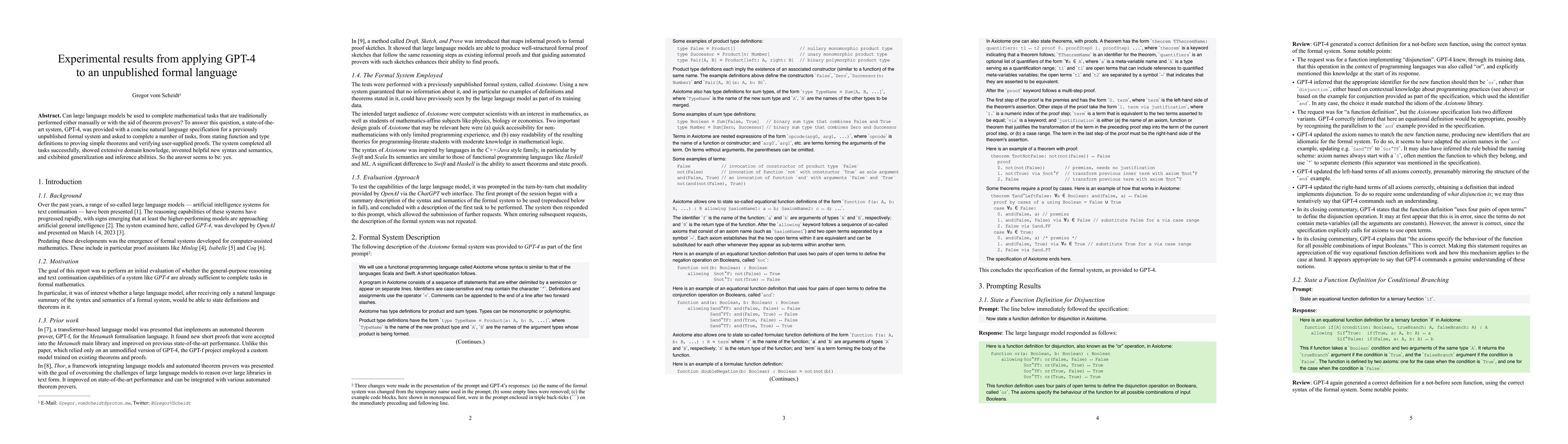 Thumbnail for Experimental results from applying GPT-4 to an unpublished formal
  language