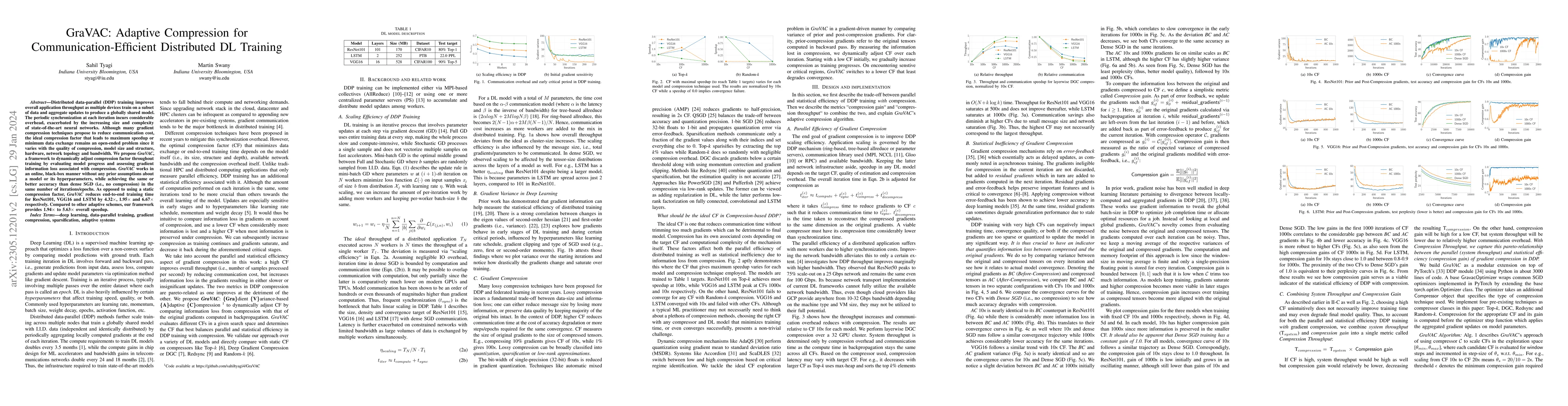 Thumbnail for GraVAC: Adaptive Compression for Communication-Efficient Distributed DL
  Training